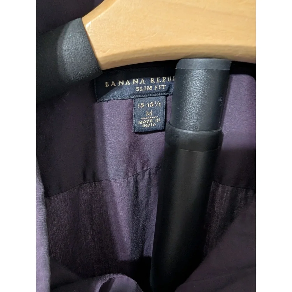 Banana Republic Slim Fit Mens Button Down Shirt Plum Purple Long Sleeve Medium